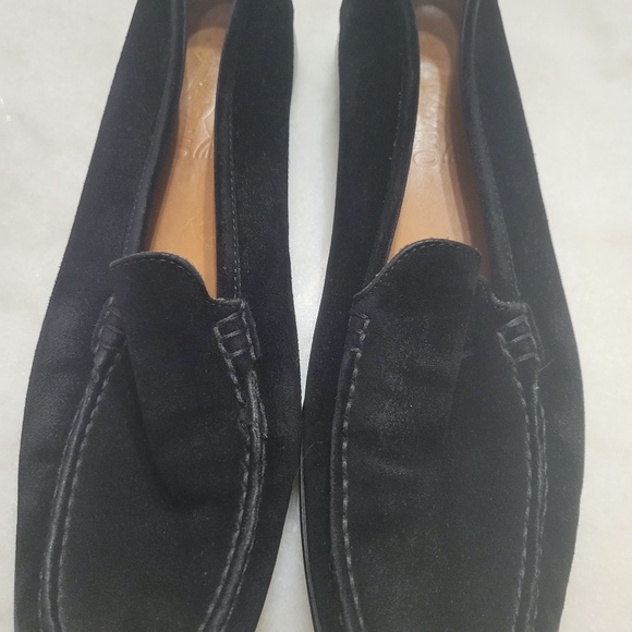 Salvatore Ferragamo Black Suede Loafers/Slip-On - Picture 1 of 6